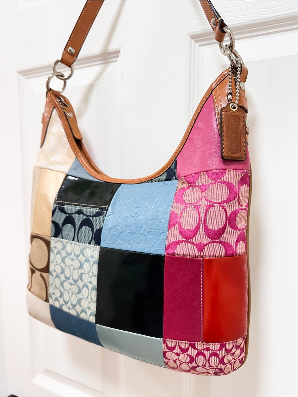Coach Patchwork Convertible Hobo Shoulder Crossbody Bag - Picture 3 of 16